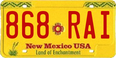 NM license plate 868RAI