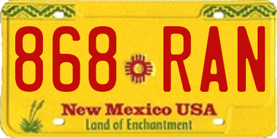NM license plate 868RAN