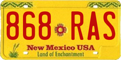 NM license plate 868RAS