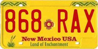 NM license plate 868RAX