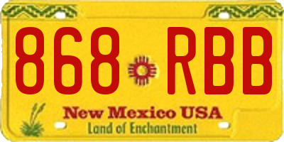 NM license plate 868RBB
