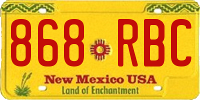 NM license plate 868RBC