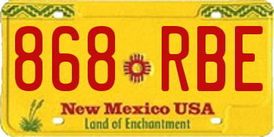 NM license plate 868RBE
