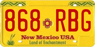 NM license plate 868RBG