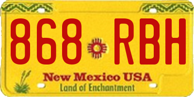 NM license plate 868RBH