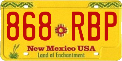 NM license plate 868RBP