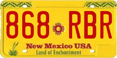 NM license plate 868RBR