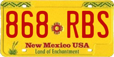 NM license plate 868RBS