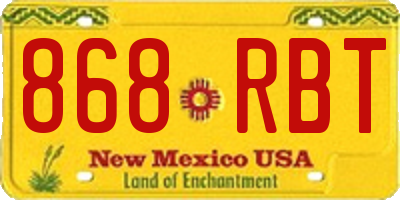 NM license plate 868RBT