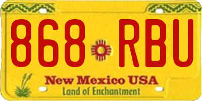 NM license plate 868RBU