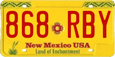NM license plate 868RBY