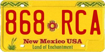 NM license plate 868RCA