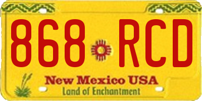 NM license plate 868RCD