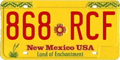 NM license plate 868RCF