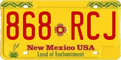 NM license plate 868RCJ