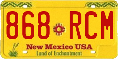 NM license plate 868RCM