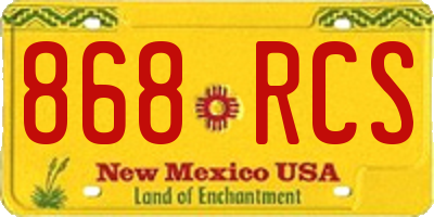 NM license plate 868RCS