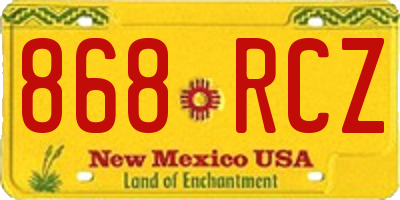NM license plate 868RCZ