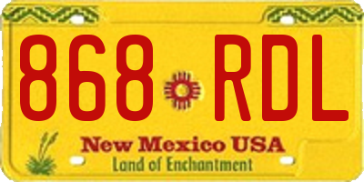 NM license plate 868RDL