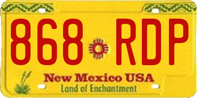 NM license plate 868RDP