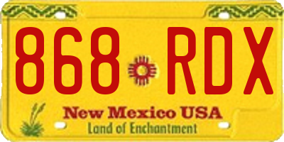 NM license plate 868RDX