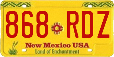NM license plate 868RDZ