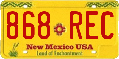 NM license plate 868REC