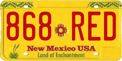 NM license plate 868RED
