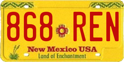 NM license plate 868REN