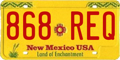 NM license plate 868REQ