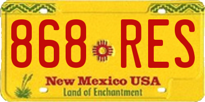 NM license plate 868RES