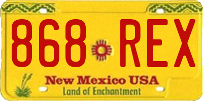 NM license plate 868REX