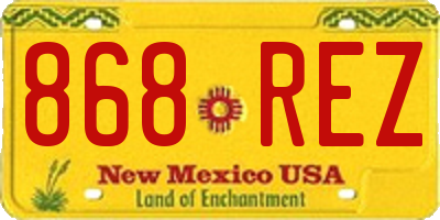 NM license plate 868REZ