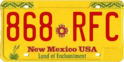 NM license plate 868RFC
