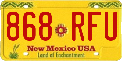 NM license plate 868RFU