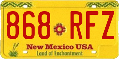 NM license plate 868RFZ