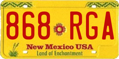 NM license plate 868RGA