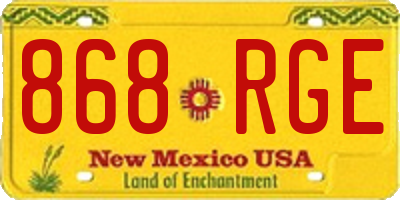 NM license plate 868RGE