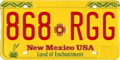 NM license plate 868RGG