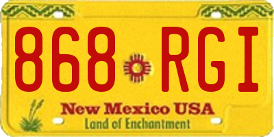 NM license plate 868RGI