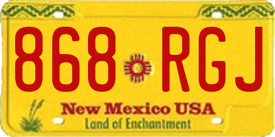 NM license plate 868RGJ