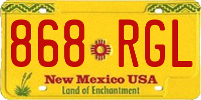 NM license plate 868RGL