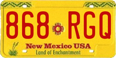 NM license plate 868RGQ