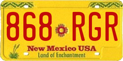 NM license plate 868RGR