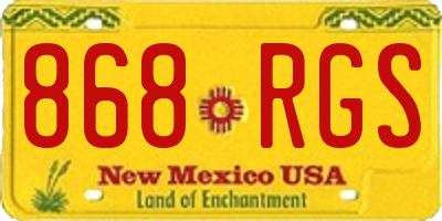NM license plate 868RGS
