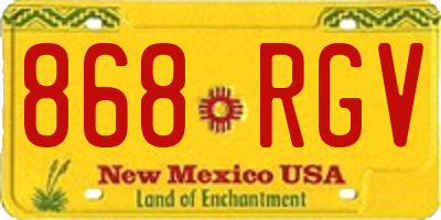 NM license plate 868RGV