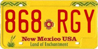 NM license plate 868RGY