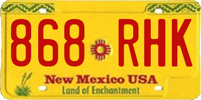 NM license plate 868RHK