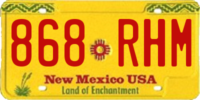 NM license plate 868RHM