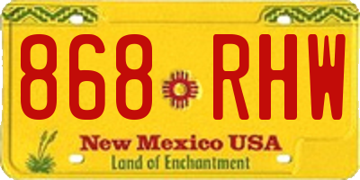 NM license plate 868RHW